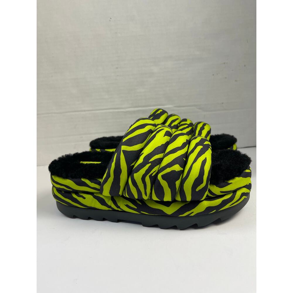 UGG women’s maxi slide tiger size 9 sheepskin sandals black green - Picture 9 of 11